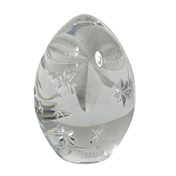 Y2K Handmade Sullivans 24% PBO Polish Crystal Egg Paperweight Starburst Design - Picture 3 of 7